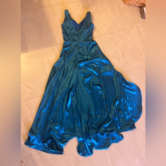 CESAR ROSARIO Ladies Blue Formal Dress Ball Gown Asimétrico Wedding Party . PROM - Picture 13 of 16